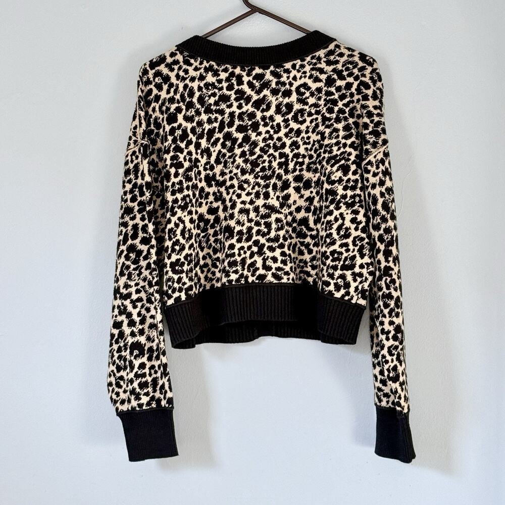 Anthropologie Maeve Cardigan Sweater Womens Size Large Leopard Print Mob Wife - Picture 3 of 8